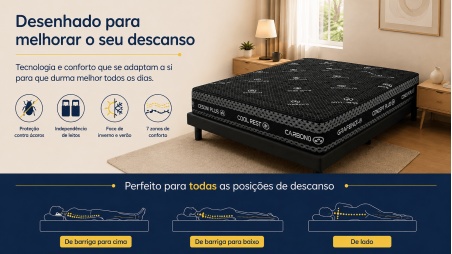 Colchão Obsydion com Tecido de Grafeno | 30 cm de Altura | Ergonómico e Reversível