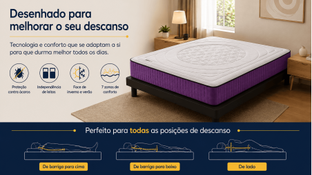 Colchão Life Flower Viscoelástico | 30 cm de Altura | Antisstress e Descanso Reparador