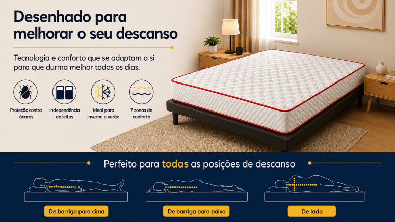 Colchão Visco DUC 8 cm | Máximo...