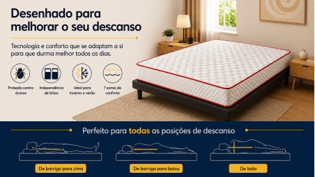Colchão Visco DUC 8 cm | Máximo conforto e adaptabilidade