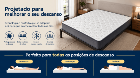 Colchão Barato de Espuma HR con Viscolastico New york, 15 cm de Altura, Anti strés e Anti insumino |