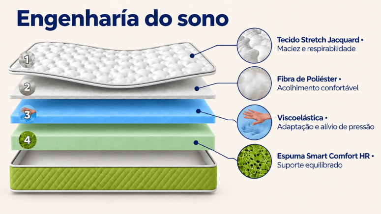 Colchão viscoelástico Evergreen, 15...