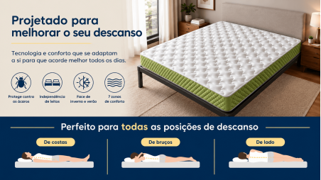 Colchão viscoelástico Evergreen, 15 cm de altura, anti-stress e anti-insónias | EXCLUSIVA ONLINE-