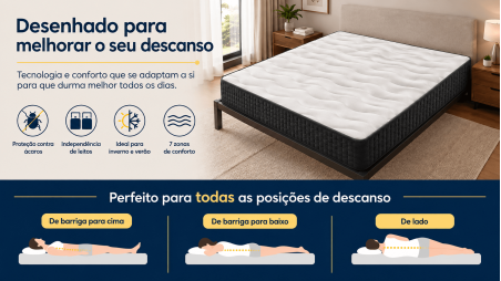 Colchão Viscogel Fresh César, 30 cm de Altura, Alta Adaptabilidade e Sensação de Massagem