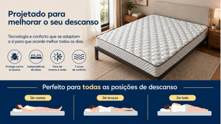 Colchão LOS ANGELES Visco de 20 cm + Base KIT | Gama Alta