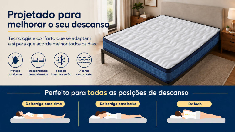 Colchão de 20 cm GRAND BLEU Visco +...