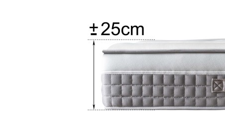 Colchão Alta Gama Berlin Deluxe, 25 cm de Altura, Respirável, ortopédico e reversível